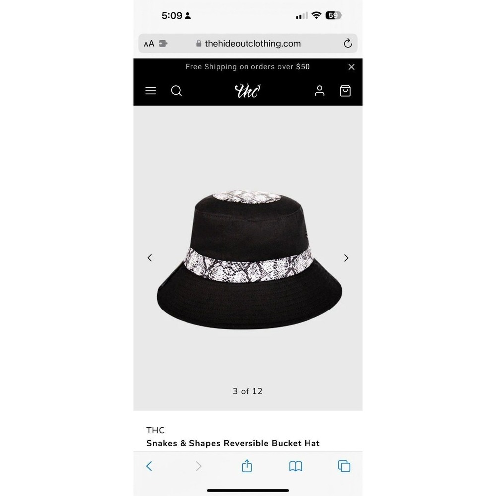 NWT! The Hideout Clothing Company - Snakes & Shapes Reversible Bucket Hat